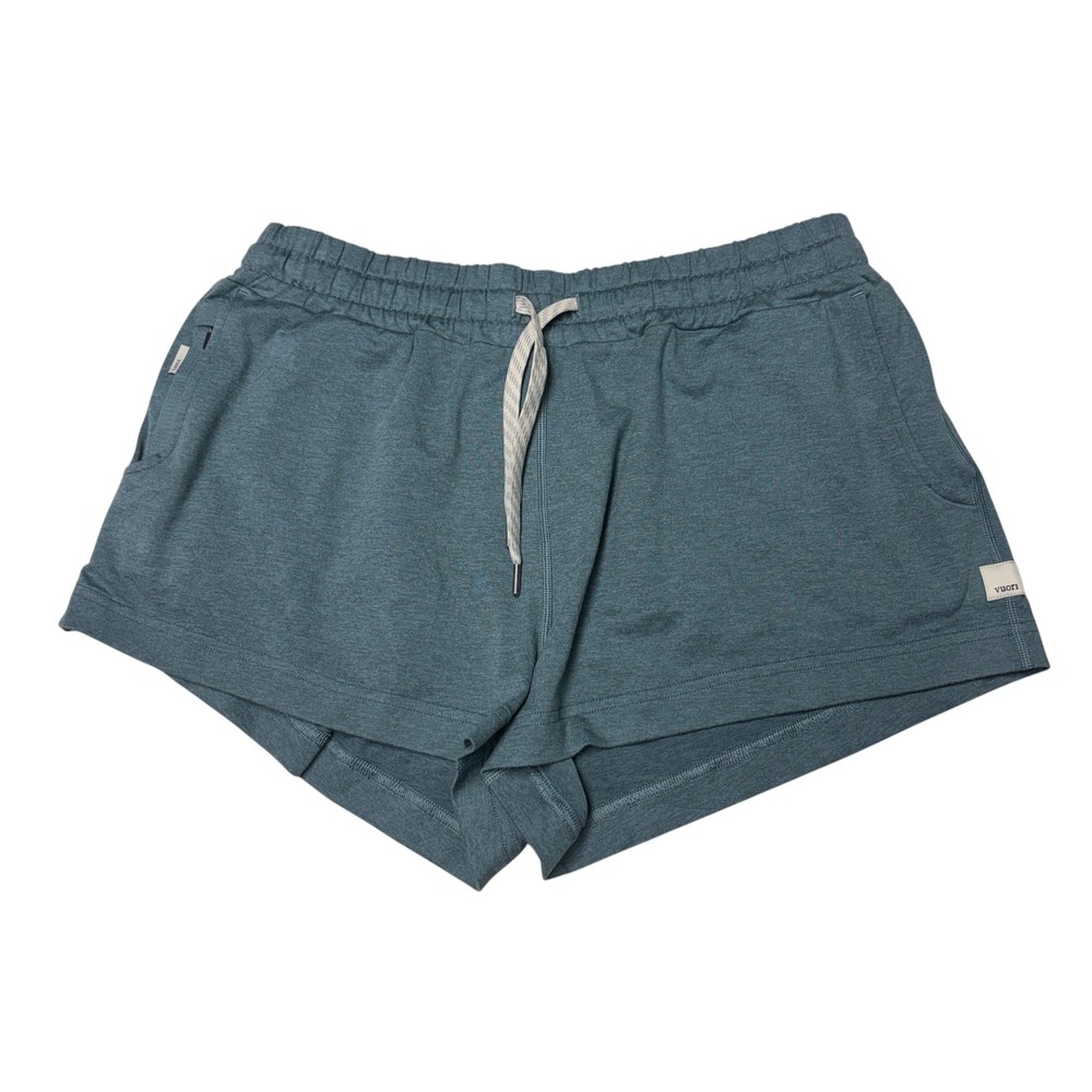 Vuori Halo Performance Short 2.0 Small 28X3 Teal Blue Heathered Elastic Waist